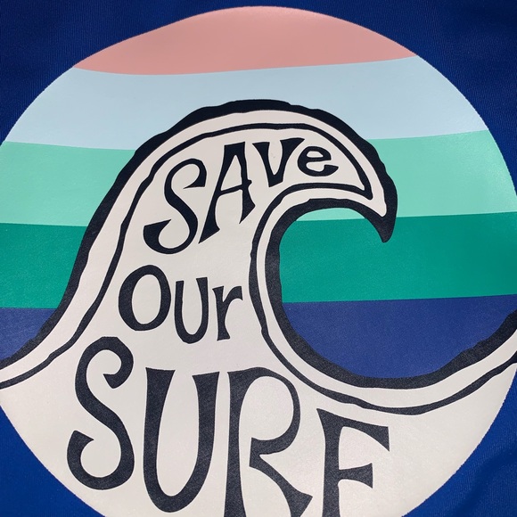 Girls Kids Gymboree Long Sleeve Rash Guard Swimsuit Top UPF 50 Sz L 10/12 - Picture 2 of 9